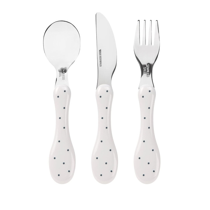 Набір дитячого посуду LÄSSIG 3 шт. (ложка, виделка, ніж) з нержавіючої сталі та пластикової ручки - Garden Explorer