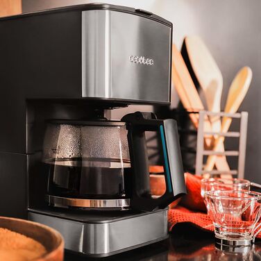 Кавомашина Cecotec Coffee 66 Smart Plus: програмована, 980W, 1,5L, механічна, для 6 чашок, з LCD-екраном, ExtemAroma-технологія, AutoClean, нержавіюча сталь