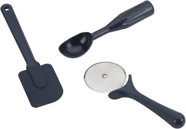 28-Piece Kitchen Utensil Set with Plastic Measuring Cup, Navy Blue