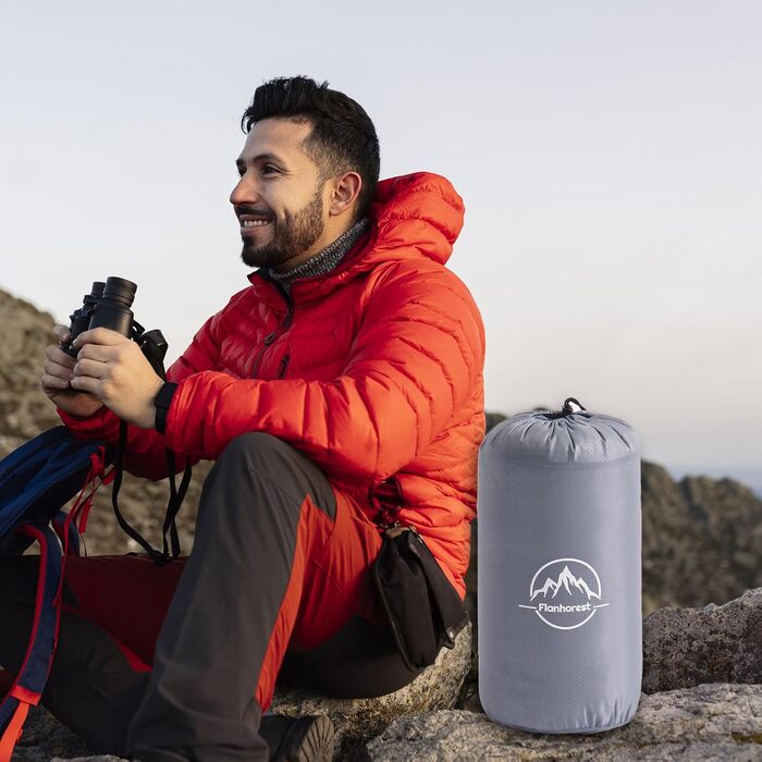 Дитячі спальні мішки для кемпінгу та подорожей - компактні, легкі, водонепроникні, 3-сезонні, з сумкою для перенесення, для хлопчиків та дівчаток (Сірий)