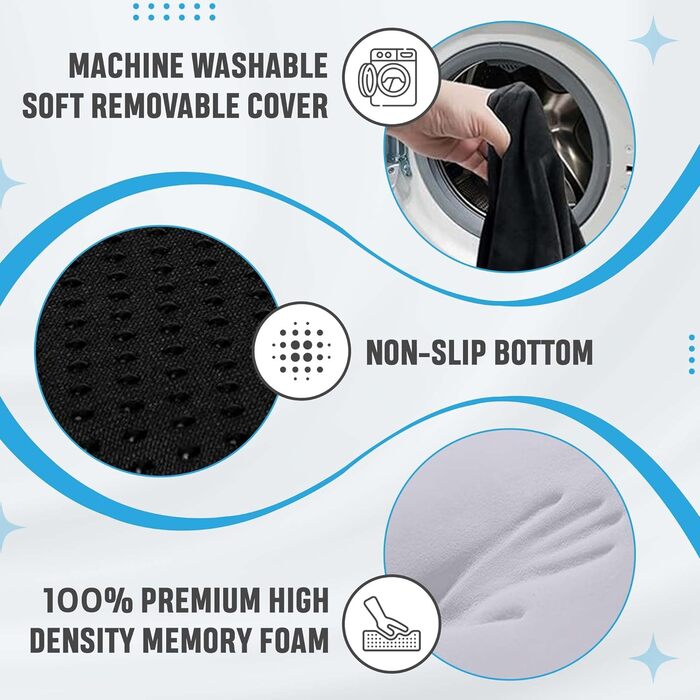 Подушка для сидіння з піни Memory Foam для попереку та куприка: підтримка при ішіасі, болях у куприку, для офісного крісла, авто, інвалідного візка, дому