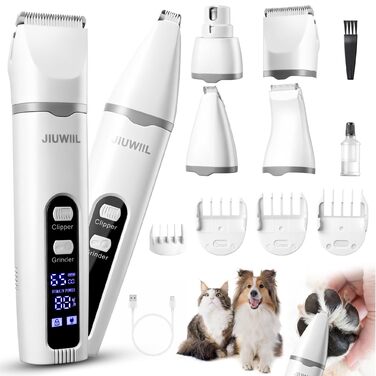 Набір для грумінгу собак JIUWIIL 4-в-1: машинка для стрижки, тример, бритва та аксесуари для догляду за шерстю собак та котів
