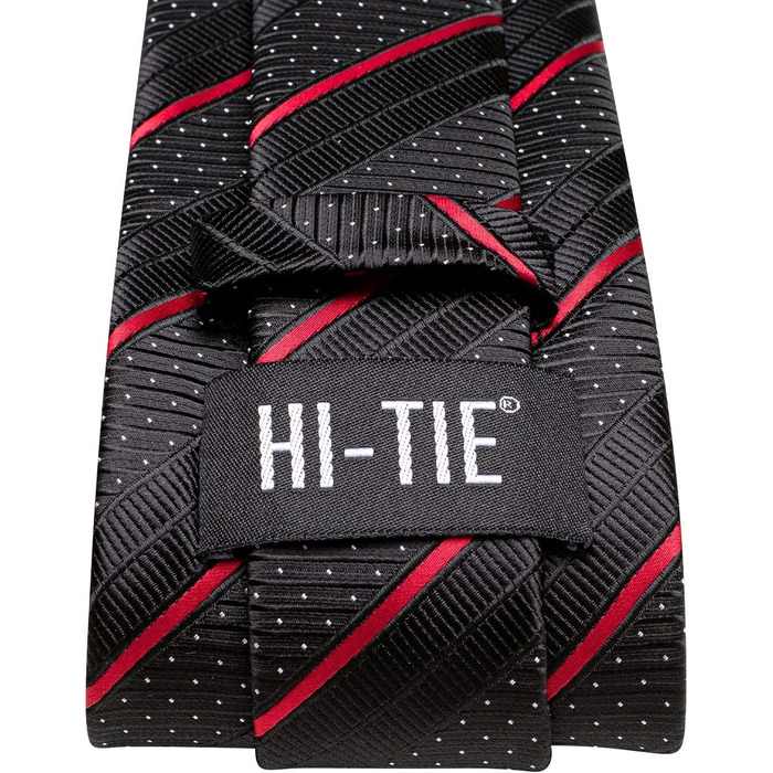 Набір краваток чоловічих Hi-Tie: шовкові краватки, хустинка, запонки та зажим для краватки (чорний, рожевий, блакитний) для весілля