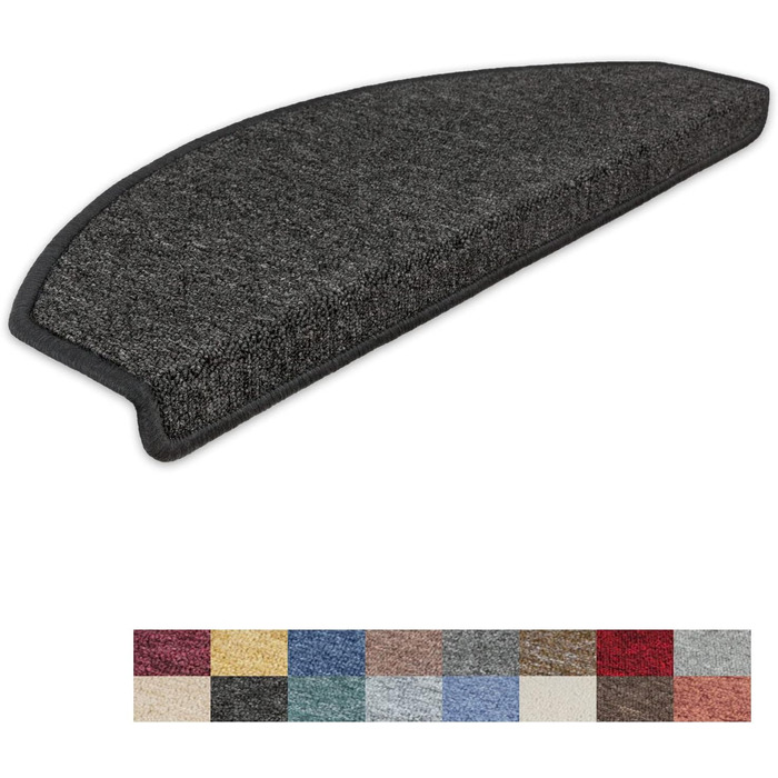 Kettelservice-Metzker Stair Treads/Carpet Rambo 15-Piece Value Set Available in 17 Colors (-Anthracite-)
