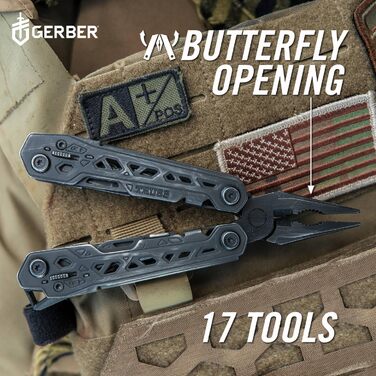 Gerber Multi-Tool with Nylon Sheath and 17 Functions, Truss Multi-Tool, Black, 30-001780