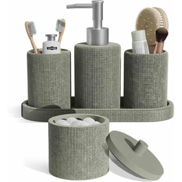 Набір аксесуарів для ванної кімнати Clara Clark – 5-Piece Set Salbeigrün (світло-зелений)