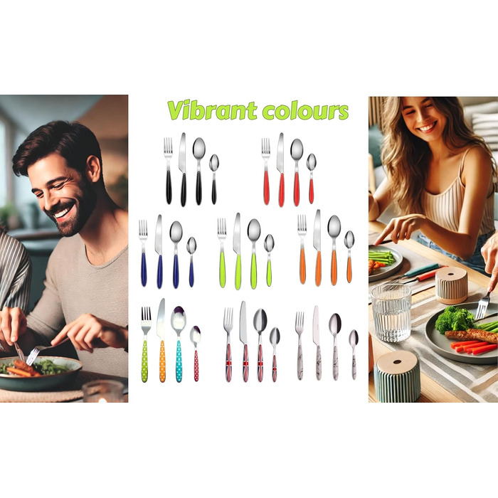 Набір столових приборів Exzact Rostfrei Stahl (нержавіюча сталь) EX07 (Фіолетовий, 16 шт.)