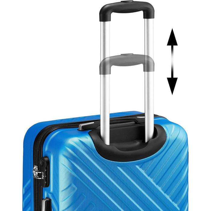 Набір валіз Zelsius 3 шт., блакитний | ABS, з кодовим замком, роздільниками всередині, для ручної поклажі, великий, комплект багажу