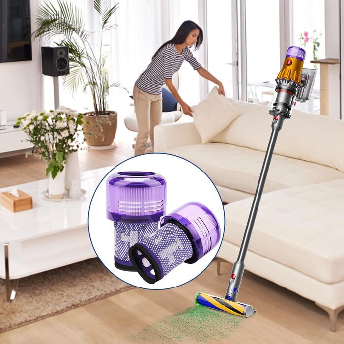 Набір фільтрів для пилососа Dyson V15 SV14 DV17 SV22 та V12 (4 шт.) — смінні HEPA-фільтри для акумуляторного пилососа