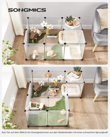 Клітка для гризунів SONGMICS Freigehege з піддоном, 143 x 73 x 46 см, біла (LPC02W M)