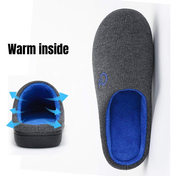 Тапочки Mishansha для дому чоловічі та жіночі зимові, з піною Memory Foam, розмір 36-47, сірі