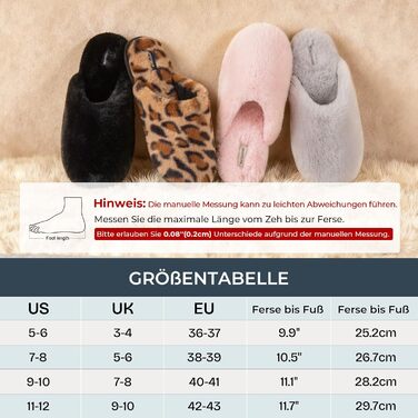 Жіночі плюшеві домашні тапочки Snug Leaves з штучним хутром та Memory Foam, 40/41 EU, Geparden, Колір: Коричневий