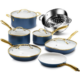 Набір посуду Gotham Steel 12 шт. з керамічним антипригарним покриттям | Посуд для кухні