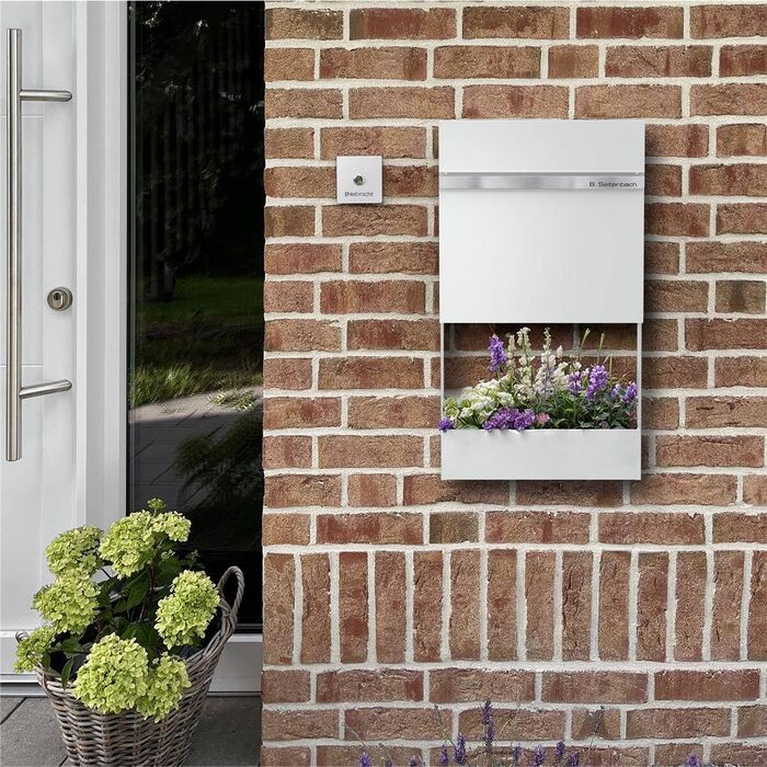 Поштовий ящик Metzler з газетницею Anthrazit (антрацит) - персоналізований з табличкою з нержавіючої сталі V2A - порошкове покриття RAL 7016. Настінний поштовий ящик з газетницею Stelio (RAL 9016)