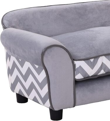 Диван для собак та котів PawHut, сірий, з подушкою, 73.5 x 41 x 33 см