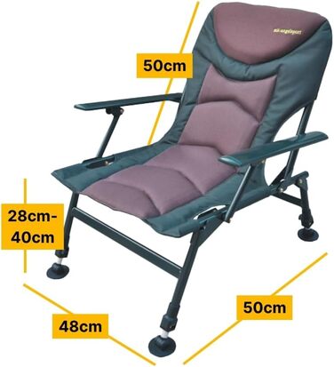 Крісло для риболовлі MK Angelsport 5 Seasons Pro Carpchair – зручне, розкладне, регульоване, до 130 кг