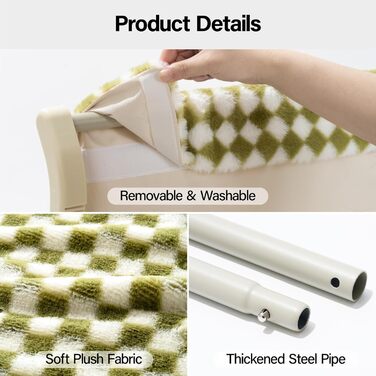 MEWOOFUN Cat Hammock Window Cat Bed Window Sill for Cats - 50x36cm Cat Bed for Radiator Cat Hammock with Soft Bed, Detachable Suction Cup Free Holds 18kg (Green L)