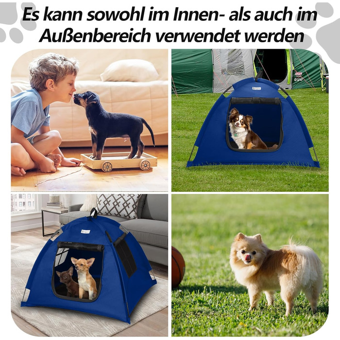Водонепроникне намет-будиночок для собак та котів, Типi, для внутрiшнього та зовнiшнього використання, блу/S