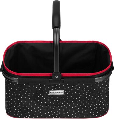 Кошик для покупок Anndora SNÖVIT 22 літри - чорний у білий горошок