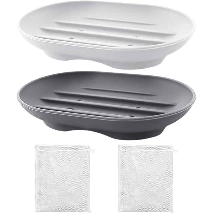 Силіконові мильниці з дренажем (2 шт.) - мильниця для кухні та ванної кімнати