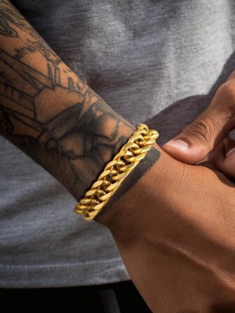 Чоловічий браслет PROSTEEL з нержавіючої сталі з 18k золотом, чорний, ланцюговий, 19/21/23см, 8мм/12мм/16,5мм/17мм, браслет для чоловіків, стимпанк, хіп-хоп, мода