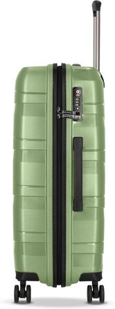 Чохол-валіза REDOLZ Hartschalen Check-in Essentials 10 | Великий вантажний ролик XL 50 x 30 x 76 см з поліпропілену | 4 подвійні колеса & TSA | Набір 3 шт. (Green-metallic)