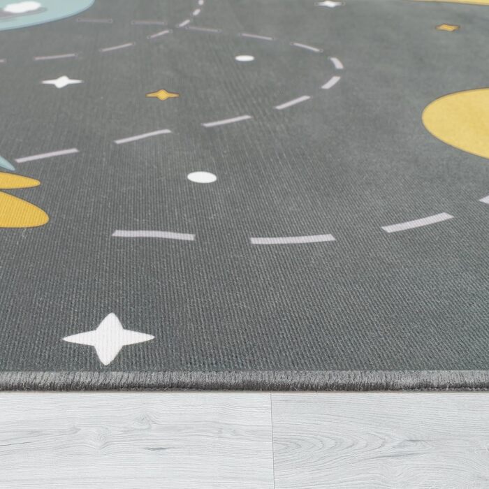 Дитячий килим Paco Home для хлопчиків та дівчаток, 140x200 см, сірий, антиковзний, сучасний килим в дитячу кімнату