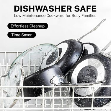 Набір посуду Granitestone 20 предметів: каструлі та сковорідки з антипригарним покриттям, міцний мінеральний та алмазний шар, нержавіюча сталь