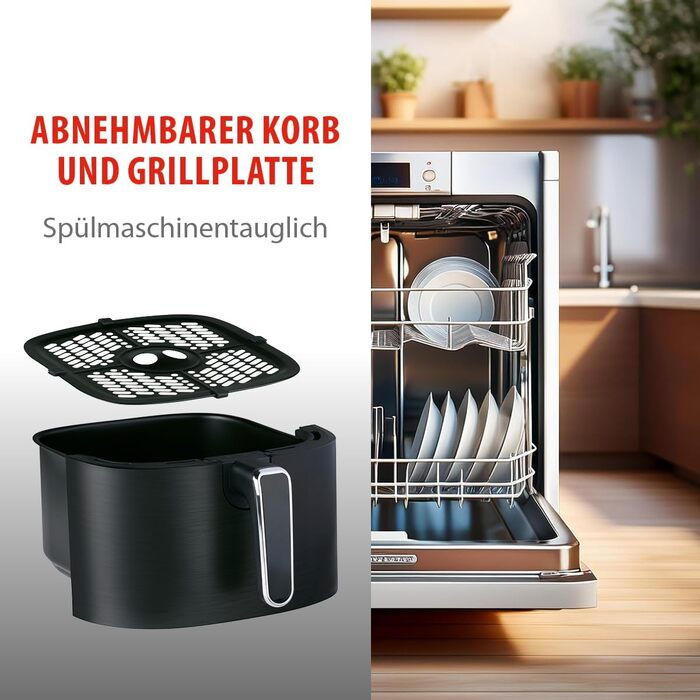 Фритюрниця Alpina Heißluft XXL: Air Fryer на 4-6 осіб, 1800W, 6L, з цифровим дисплеєм та таймером