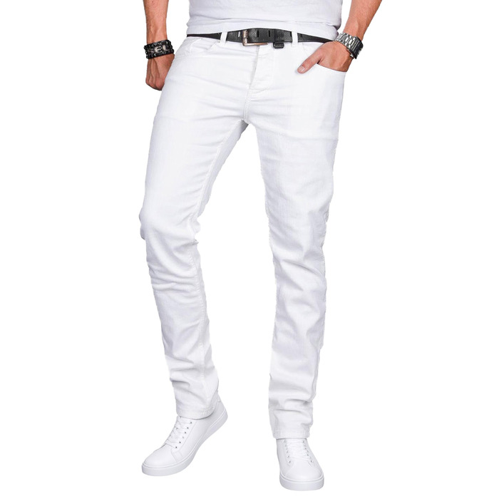 Чоловічі джинси Alessando Salvarini Slim Fit білі, еластичні, розмір 31W/30L