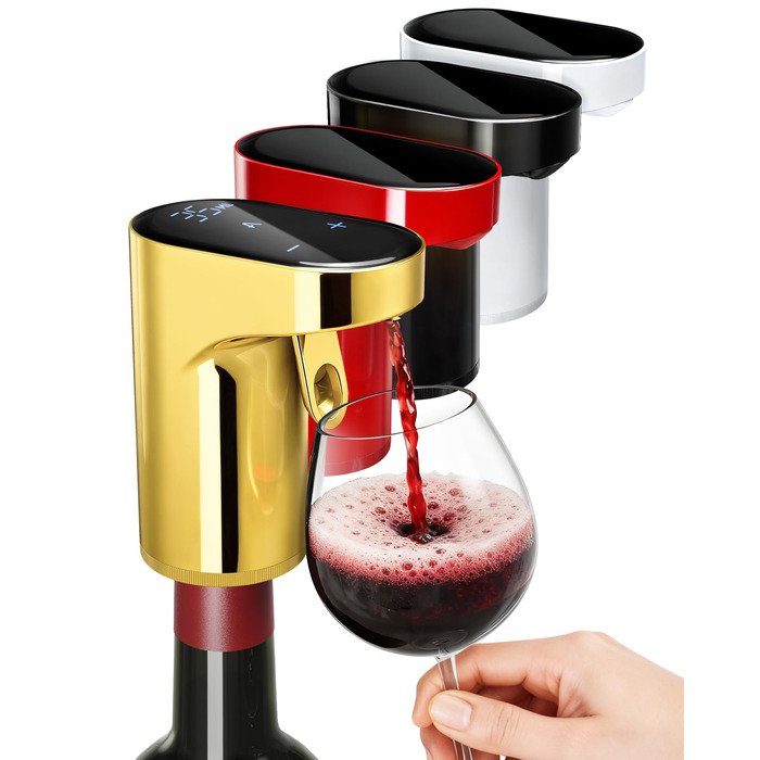 Електричний декантер для вина 5-в-1 з регульованою дозуванням, цифровий виливач, автоматичний дозатор вина, подарунок на день народження/День святого Валентина (золотий)