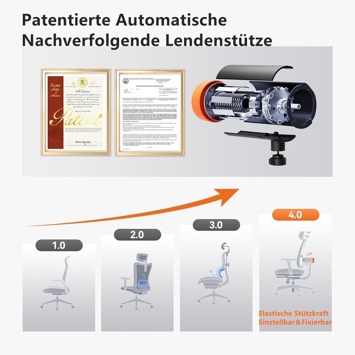 Офісне крісло Newtral MAGICH-PRO з підніжкою: ергономічне, з підтримкою голови та попереку, чорне. Макс. навантаження 150 кг