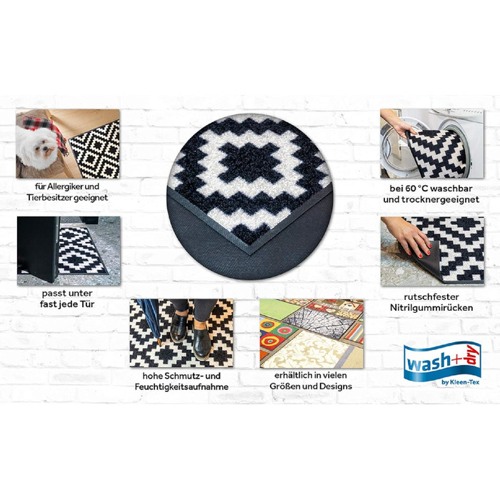 Килимок wash+dry Winterzwerge 50x75 см для передпокою та вулиці, миючийся, протиковзкий