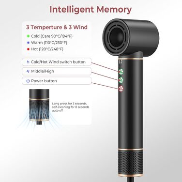 Професійний набір для укладки волосся 6 в 1 Air Styler Pro: фен, щітка, плойка, автоматична завивка, 1000W, для всіх типів волосся (чорний)