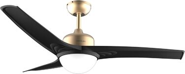 Стельовий вентилятор Cecotec EnergySilence Aero 470 106 см з пультом, 3 швидкості, чорний + функція зворотнього обертання (132 см, золотисто-чорний)