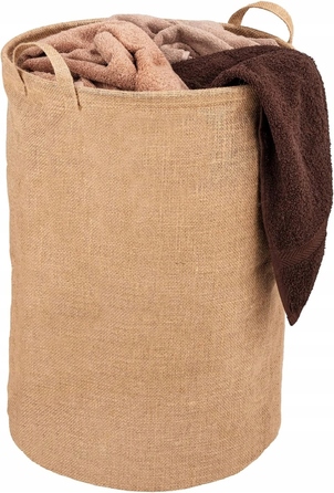 Кошик для прання JUTA 79л круглий, коричневий, з ручками 38x55