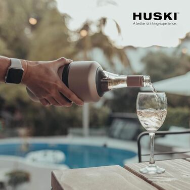 Huski Wine Cooler | Award-Winning Design Without Ice | Keeps Wine Cold Up to 6 Hours | Wine Accessory | Next-Generation Ice Bucket | Fits Some Champagne Bottles (Stainless Steel)