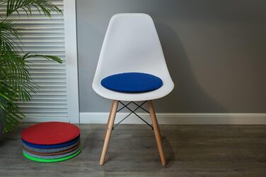 Набір з 4 подушок для стільців із фетру Sunnypillow, круглі, Ø36 см, сині, для дому та вулиці