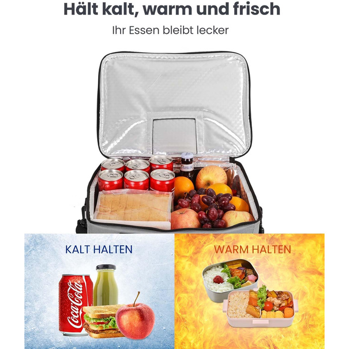 Kollea Cooler Bag - 30L Picnic Bag - Insulated Bag - Lunch Bag Keeps hot and cold, Leak-proof, With carrying straps, Multiple pockets - Ideal for travel, camping, grilling, food transport