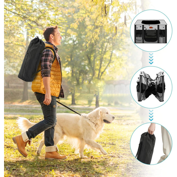 Переносний вольєр для собак та котів, переносна клітка-вітрина для тварин, сірий, Medium (76x53x53 см)