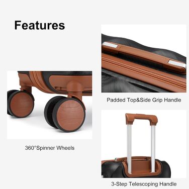 Набір валіз Sea Choice: 5 валіз, 4 колеса, TSA-замок, чорний. Розміри: 55/65/76 см