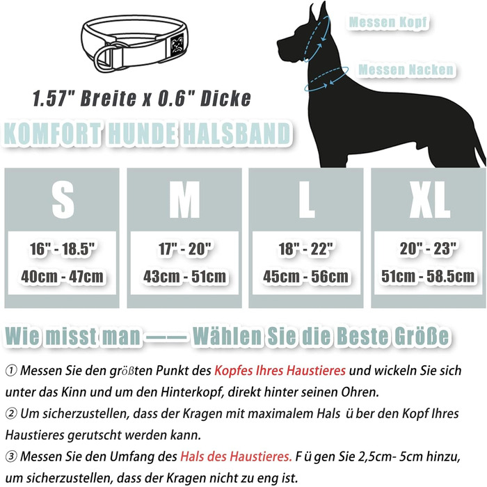 Нашийник для собак з неопрену (4см) з відбиваючими елементами, міцний нейлон, стопор, комфортний, для дресирування, проти ривка, для малих, середніх та великих собак, сірий, L (45-56см)
