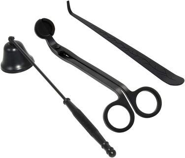 Tidelence Candle Snuffer, Wick Trimmer, Candle Accessory Set, Candle Wick Spoon with Gift Package, 3-in-1 Candle Tool Set, ideal for Scented Candle Lovers (Black)