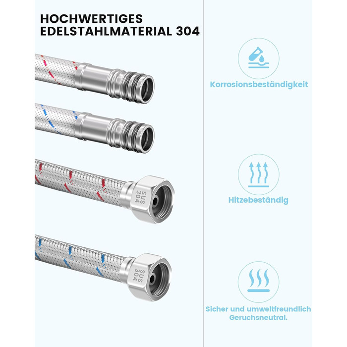 Кухонний змішувач Dayone з висувним виливом, нержавіюча сталь SUS304, високий тиск, для кухні, мікшер, 2 функції, поворотний на 360°, кухонний змішувач (з підключенням до шлангу)