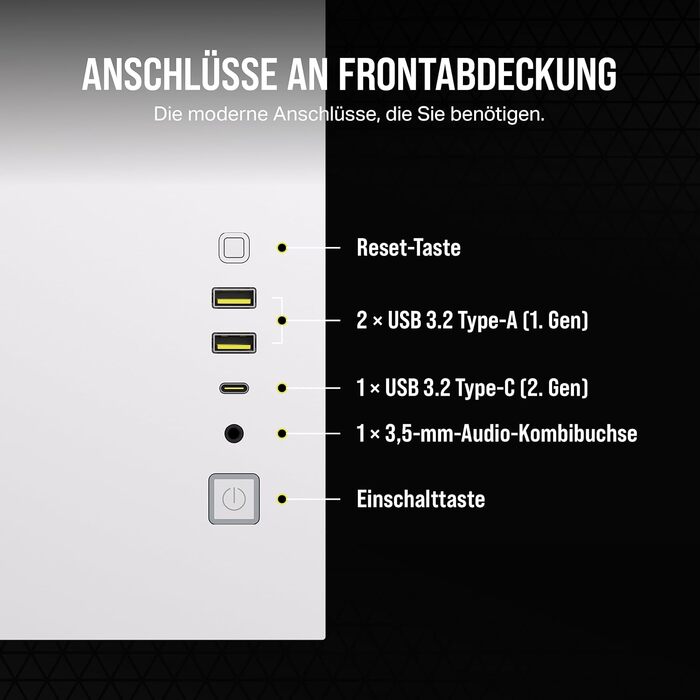 Корпус для ПК CORSAIR 2500D Airflow mATX - білий, без вентиляторів, двокамерний дизайн