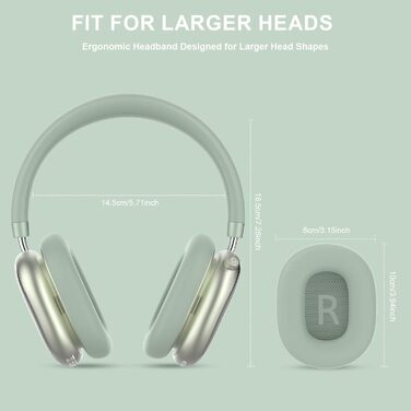 Навушники бездротові Bluetooth 6.0 NC95 з шумозаглушенням, поворотним регулятором, 120+ годин роботи, EQ налаштування через додаток, зелені для подорожей та спорту