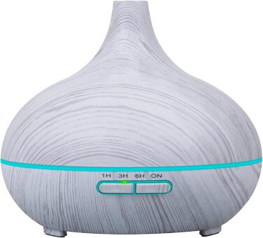 Дифузор аромату 300 мл - ультразвуковий зволожувач повітря з LED-підсвіткою 14 кольорів та таймером, ароматерапія, для ефірних олій (сірий)