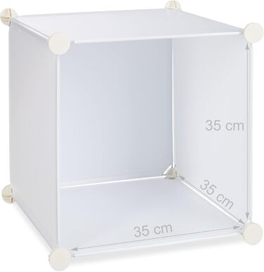 Relaxdays Clothes Rack System with 11 Compartments, Wardrobe with 2 Clothes Rails, DIY Plastic Plug-in Shelf, White