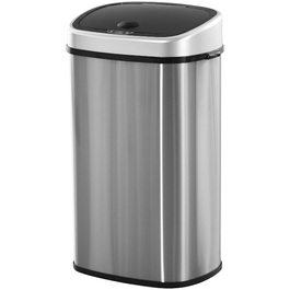 HOMCOM 58L Automatic Trash Can with Infrared Sensor, Hygienic, Large, Stainless Steel Silver, L40.9 x B28.9 x H68 cm