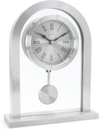 Metal, silver Acctim mantel clock, one size